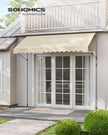 Manual Retractable Awning – Fabric – Beige – Height-Adjustable with Crank
