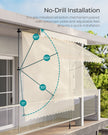Manual Retractable Awning – Fabric – Beige – Height-Adjustable with Crank