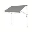 Manual Retractable Awning – Fabric – Dove Grey – Height-Adjustable with Crank for Balcony and Garden