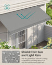 Manual Retractable Awning – Fabric – Dove Grey – Height-Adjustable with Crank for Balcony and Garden