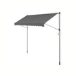 Manual Retractable Awning – Fabric – Anthracite Grey – Height-Adjustable with Crank