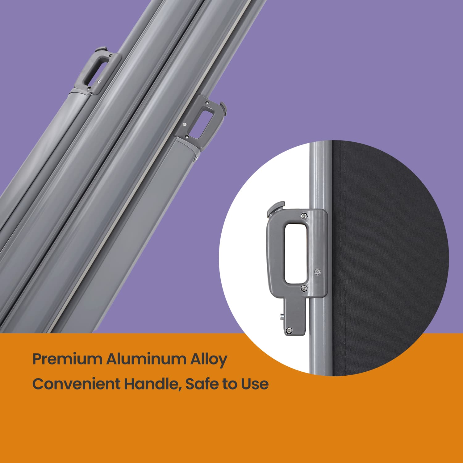 Retractable Double Side Awning – Thickened Polythene – Smoky Grey – Privacy Protection & Sun Shade
