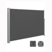 Extendable Side Awning – Fabric – Smoky Grey – Privacy Protection and Sun Shade 180 x 400 cm