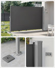 Extendable Side Awning – Fabric – Smoky Grey – Privacy Protection and Sun Shade 180 x 400 cm