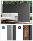 Extendable Side Awning – Fabric – Smoky Grey – Privacy Protection and Sun Shade 180 x 400 cm