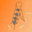 Folding 4-Step Ladder – Metal – Dove Grey – Safety Lock and Space-Saving Design