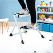 Folding 2-Step Ladder – Metal – Grey/Black and White/Black – Safety Lock with Space-Saving Design