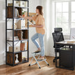 Folding 2 Step Ladder – Heavy Duty Steel – Black – Portable with Anti-Slip Mat, Max Load Capacity 150 kg