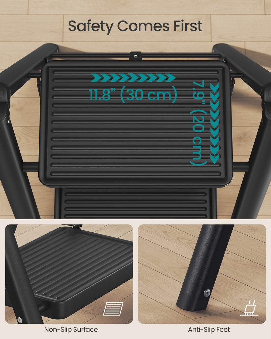2-Step Ladder - 5.2L - Heavy-Duty Steel - Holds up to 150 kg - Easy Storage