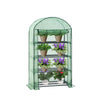 4-Tier Greenhouse – Metal and Mesh – Green – Roll-Up Door