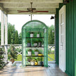 4-Tier Greenhouse – Metal and Mesh – Green – Roll-Up Door