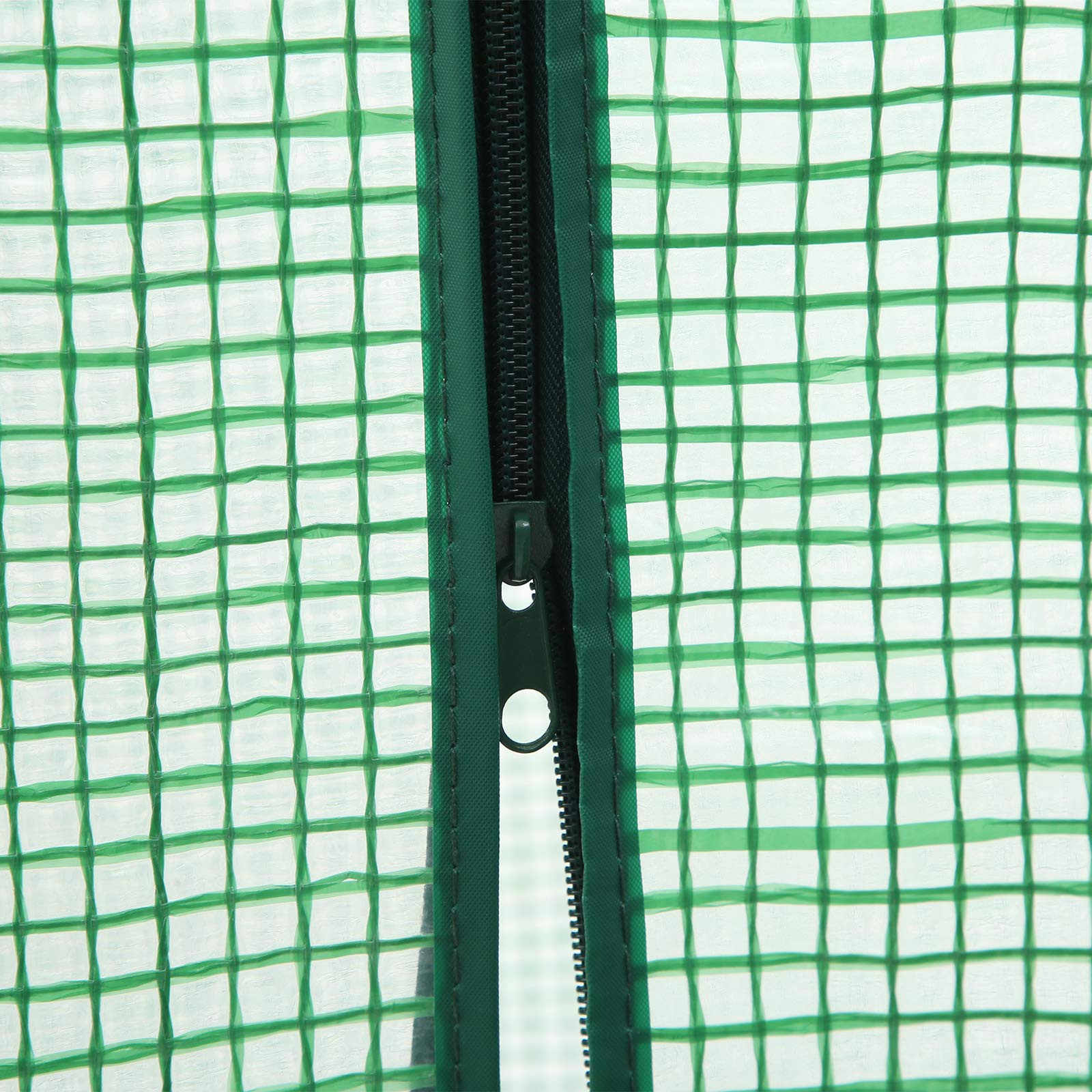 4-Tier Greenhouse – Metal and Mesh – Green – Roll-Up Door
