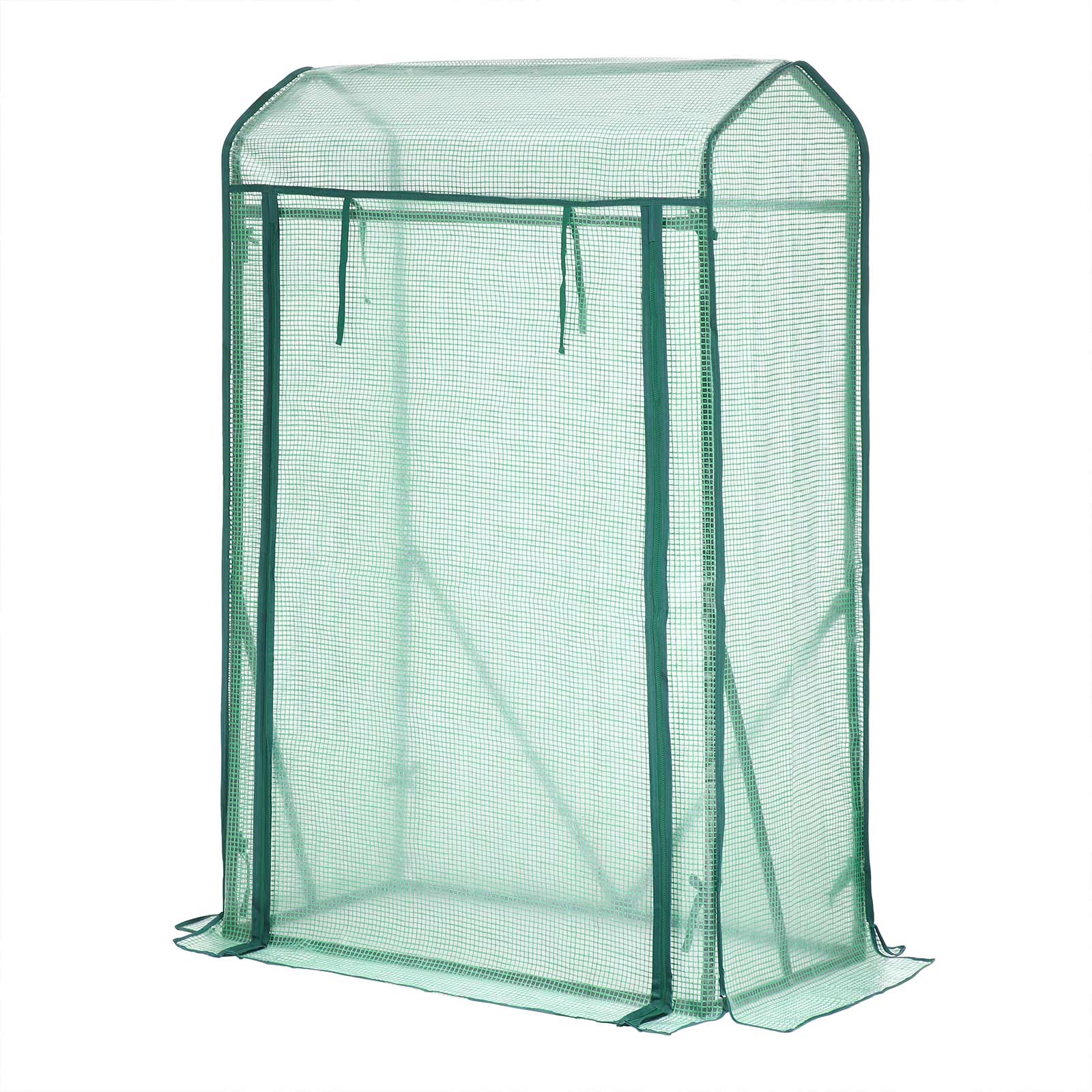 Small Greenhouse – Metal Frame – Green – Compact Design with Roll-up Door