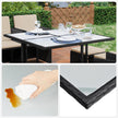 Garden Dining Table and Chairs Set – PE Rattan – Black and Beige – Space-Saving with Cushions