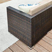 Garden Furniture Set – PE Rattan – Black and Beige – 5-Piece Patio Conversation Set with Cushions and Glass Table