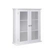 Wall Cabinet – Wooden – White – Glass Door with Adjustable Shelves
