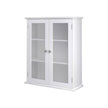 Wall Cabinet – Wooden – White – Glass Door with Adjustable Shelves