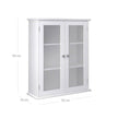 Wall Cabinet – Wooden – White – Glass Door with Adjustable Shelves