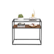 Console Table – Tempered Glass – Rustic Brown and Black – Industrial Style with Robust Steel Frame