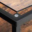 Console Table – Tempered Glass – Rustic Brown and Black – Industrial Style with Robust Steel Frame