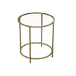 Round Side Table – Tempered Glass & Golden Metal – Gold – Robust and Decorative