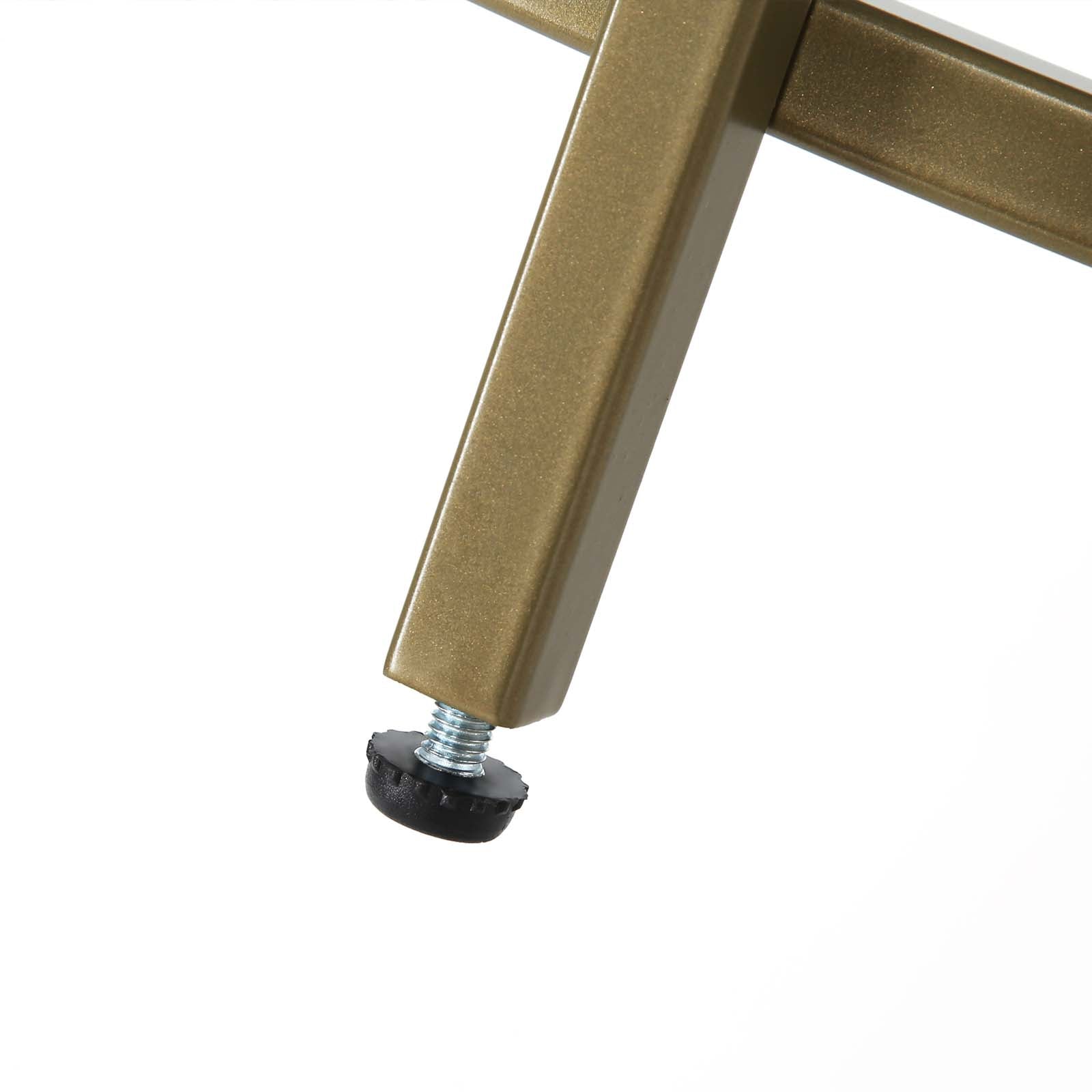 Round Side Table – Tempered Glass & Golden Metal – Gold – Robust and Decorative