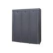 Canvas Wardrobe – Beige – Space-saving Design with Hanging Rail and Storage Shelves