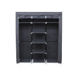 Canvas Wardrobe – Beige – Space-saving Design with Hanging Rail and Storage Shelves