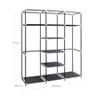 Canvas Wardrobe – Beige – Space-saving Design with Hanging Rail and Storage Shelves