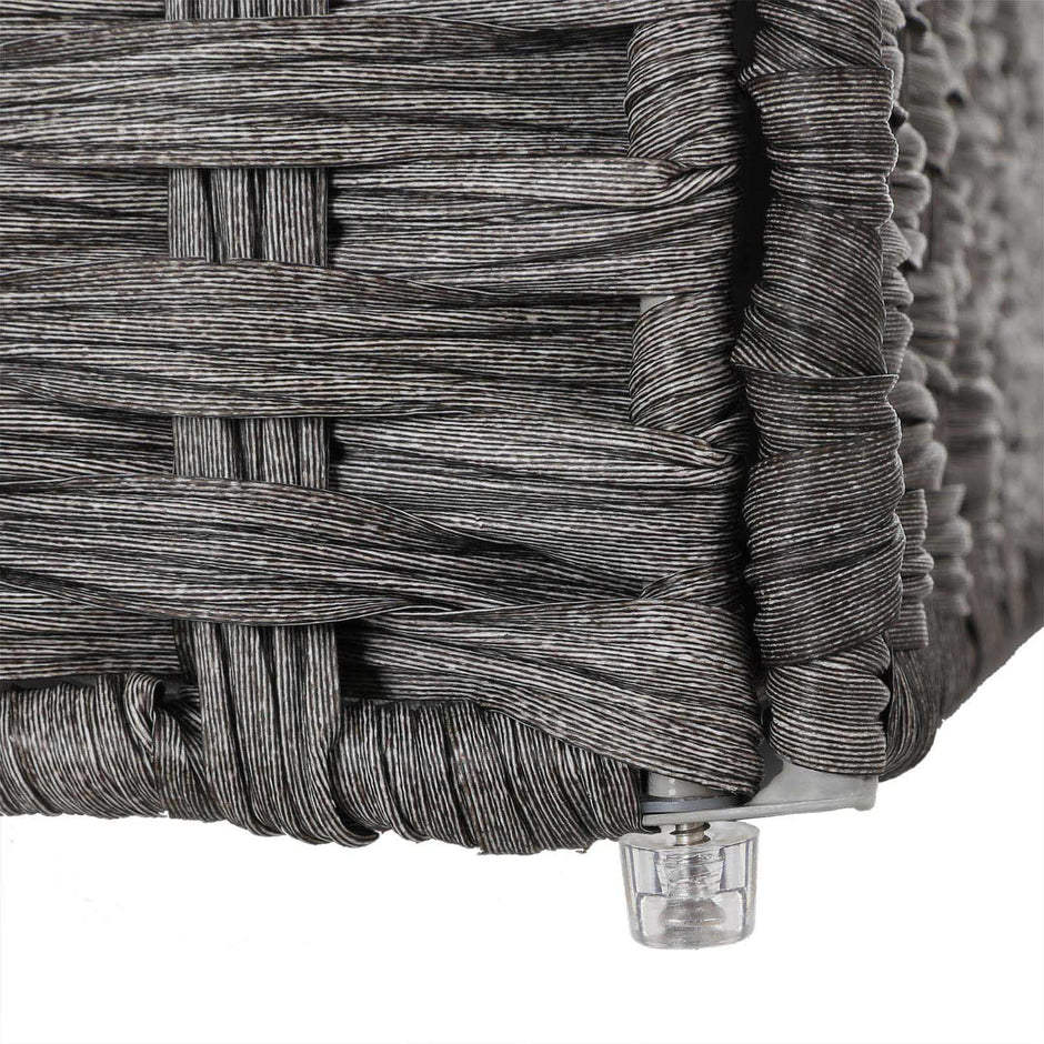 Handwoven Laundry Hamper – Synthetic Rattan – Gray – Divided Design with Lid and Handles
