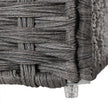 Handwoven Laundry Hamper – Synthetic Rattan – Gray – Divided Design with Lid and Handles