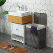Laundry Basket – Synthetic Rattan – Gray – 90L Capacity with Lid and Removable Liner