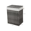 Laundry Basket – Synthetic Rattan – Gray – 90L Capacity with Lid and Removable Liner