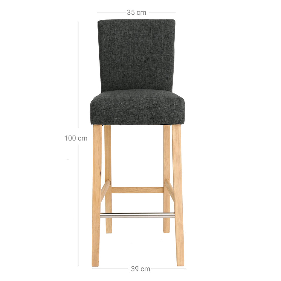 Bar Stool – Fabric – Grey – Comfortable and Stylish Design