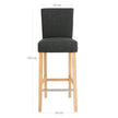 Bar Stool – Fabric – Grey – Comfortable and Stylish Design