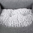 Plush Dog Bed – Soft Fabric – Grey – Round Shape with Removable Cover