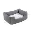 Plush Dog Bed – Soft Fabric – Grey – Round Shape with Removable Cover