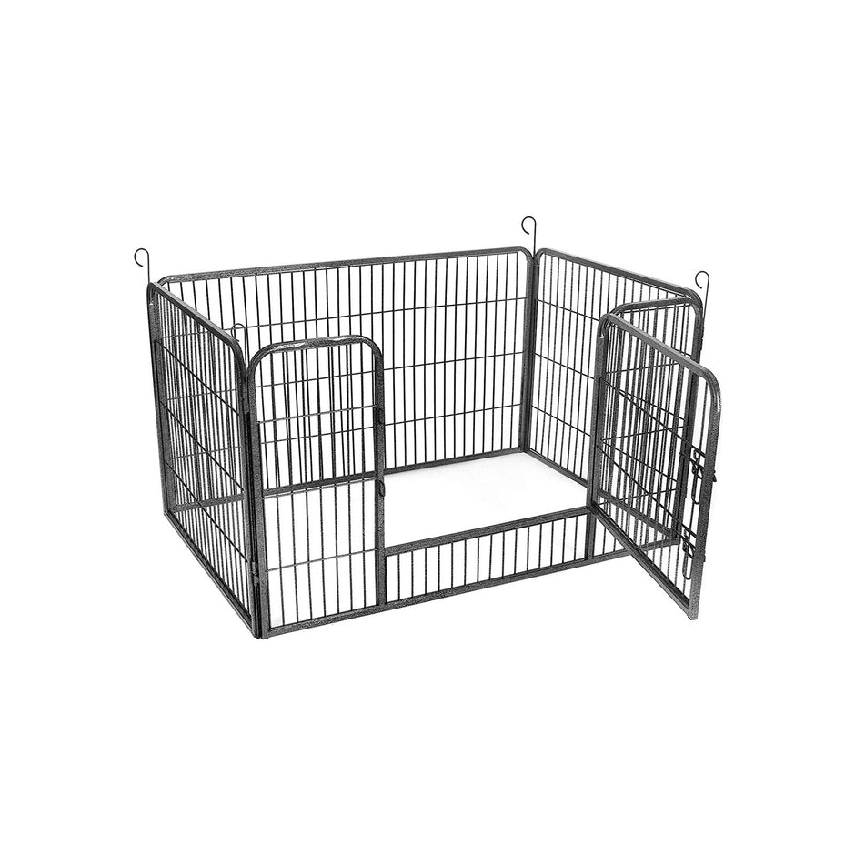 Puppy Playpen – Metal – Grey – Modular Design for Versatile Configuration