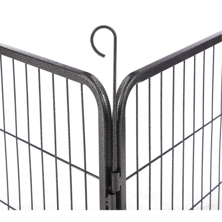 Puppy Playpen – Metal – Grey – Modular Design for Versatile Configuration