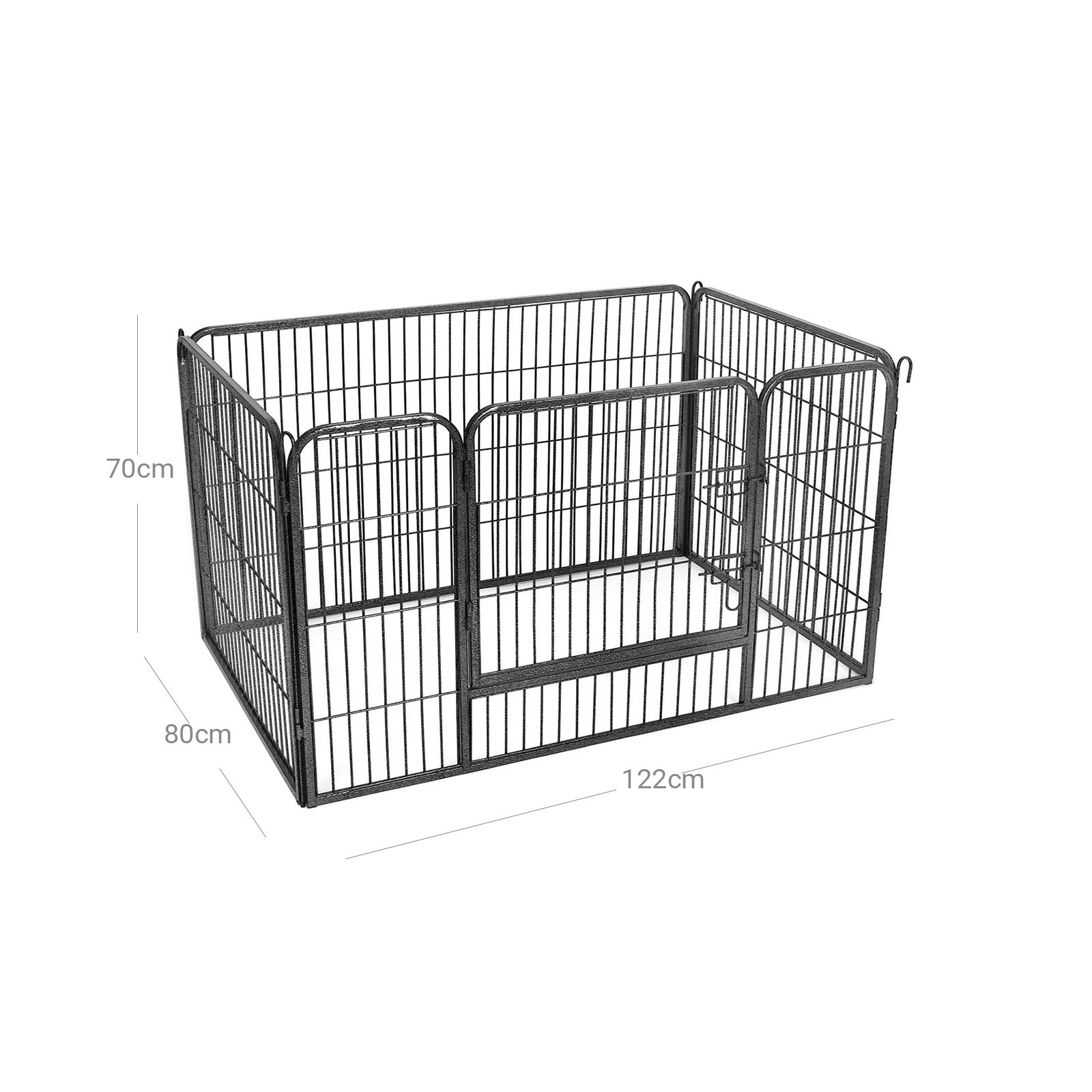 Puppy Playpen – Metal – Grey – Modular Design for Versatile Configuration