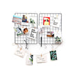 Grid Panel Photo Wall – Metal Mesh – Rose Gold – Multifunctional DIY Display with Clips and S Hooks