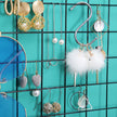 Grid Panel Photo Wall – Metal Mesh – Rose Gold – Multifunctional DIY Display with Clips and S Hooks