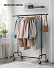 Heavy-Duty Clothes Rack – All-Metal – Matte Black – Extendable Hanging Rail, 136 kg Load Capacity