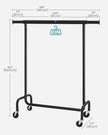 Heavy-Duty Clothes Rack – All-Metal – Matte Black – Extendable Hanging Rail, 136 kg Load Capacity