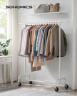 Clothes Rack – All-Metal – Matte White – Heavy-Duty with Extendable Hanging Rail