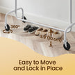 Heavy-Duty Clothes Rack – Metal – Matte Black – Extendable Rod, 286.6 lb Load Capacity, Wheeled
