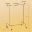 Heavy-Duty Clothes Rack – Metal – Matte Black – Extendable Rod, 286.6 lb Load Capacity, Wheeled