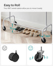 Clothes Rack – All-Metal – Matte White – Heavy-Duty with Extendable Hanging Rail