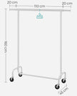 Clothes Rack – All-Metal – Matte White – Heavy-Duty with Extendable Hanging Rail