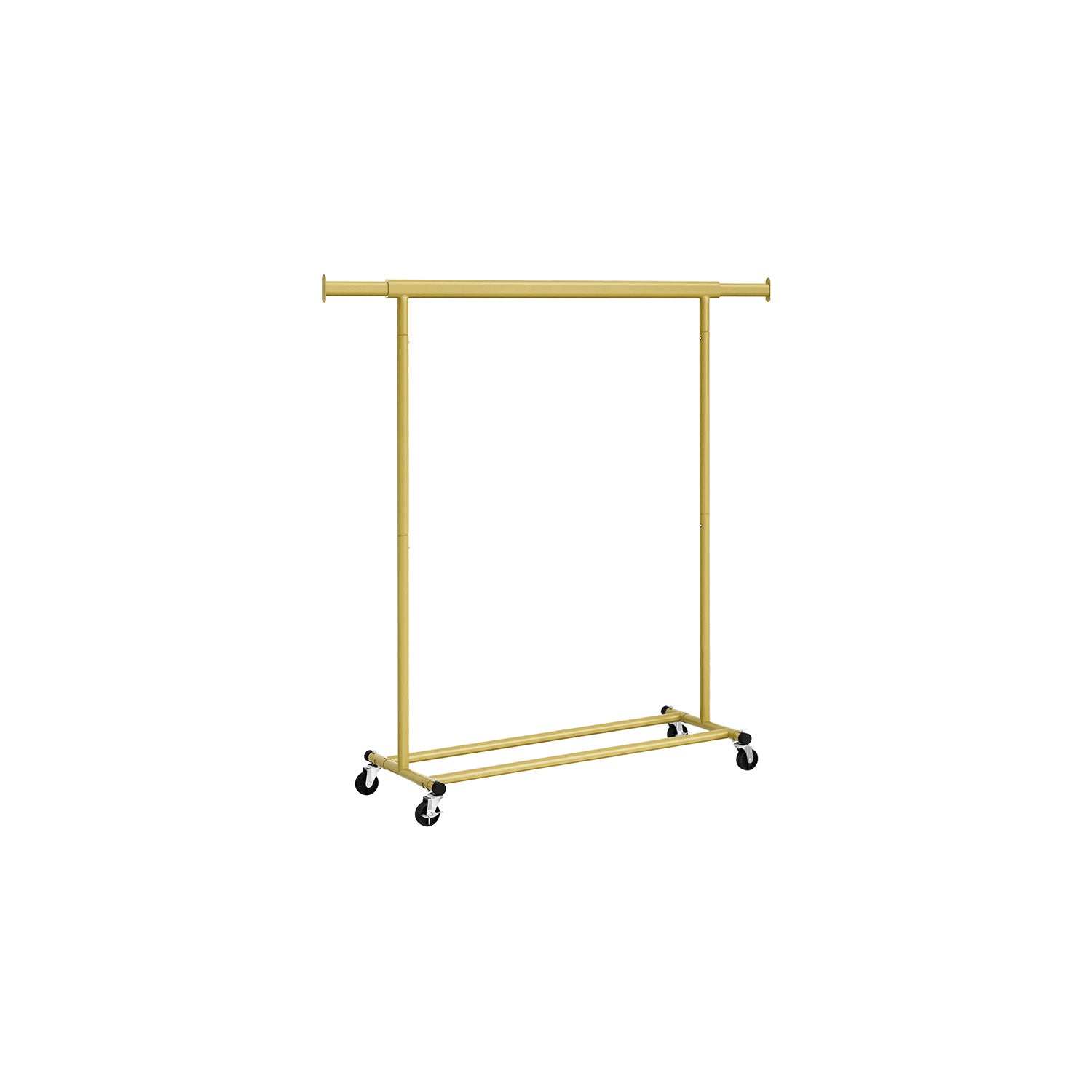 Heavy-Duty Clothes Rack – Metal – Pale Gold – Extendable Hanging Rail, 90 kg Load Capacity, Portable